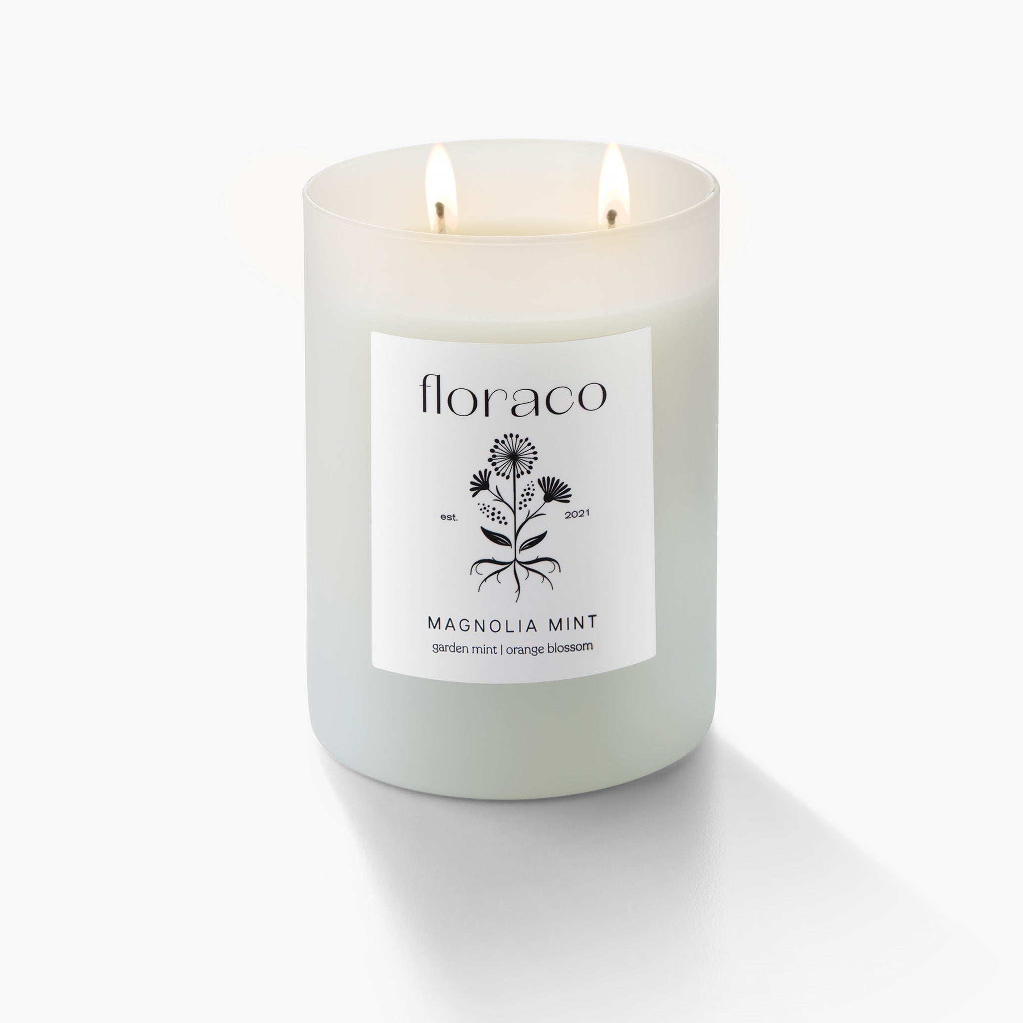 Magnolia Mint Candle: Wild Mint, Orange Blossom, Eucalyptus, Lemon, Mi –  Floraco